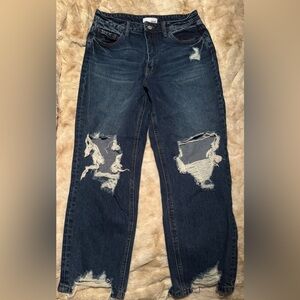 Casual Distressed Blue Boyfriend Jeans